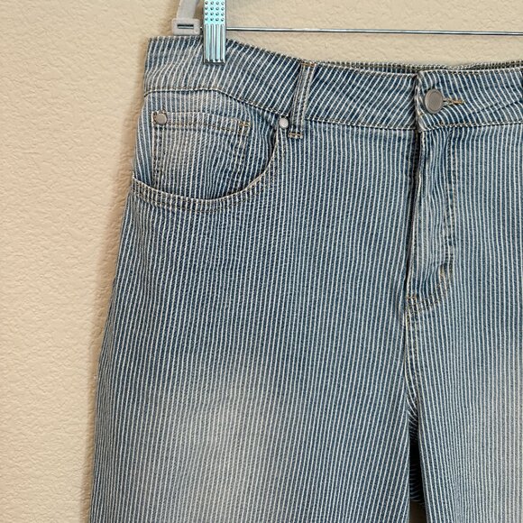 WESTBOUND the HIGH RISE fit Blue and White Stripe Pants - Picture 3 of 5